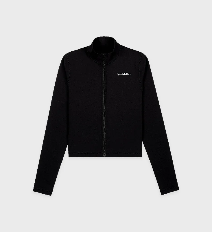 Warm Layers Serif Logo Sports Jacket - Black/White