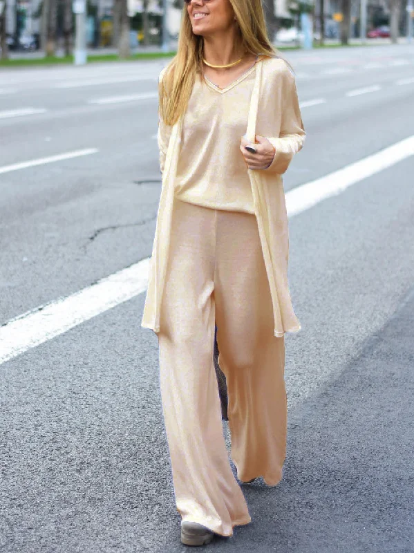 Relaxed Fashion Simple Casual Comfortable Soft Top Trousers Three-Piece Suit