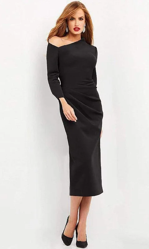 Relaxed Tops Jovani - 06613 Asymmetric Side Ruched Fit Dress