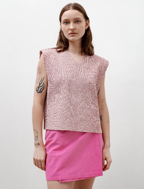 Easy-to-Wear Spencer Vest Red Melange