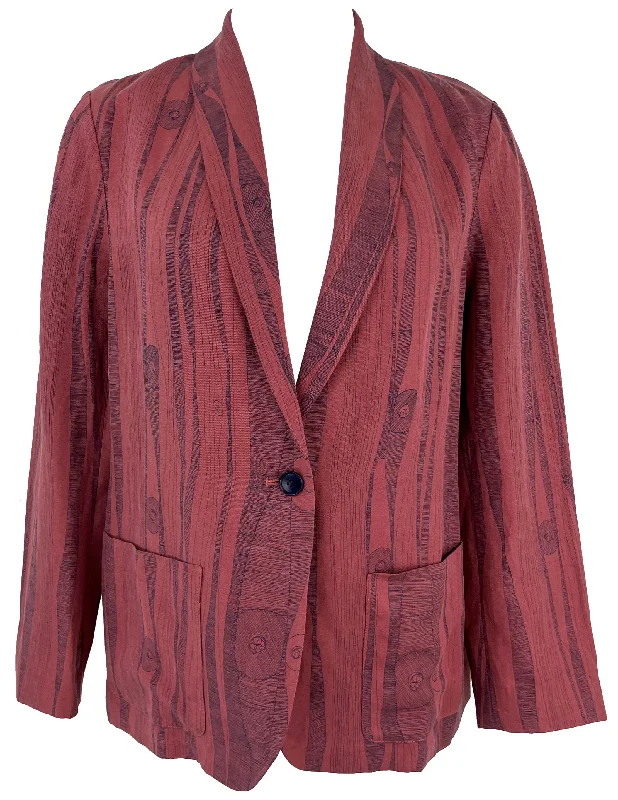 Relaxed Dresses Raquel Allegra Silk Linen Jai Jacket in Jasper and Denim Blue