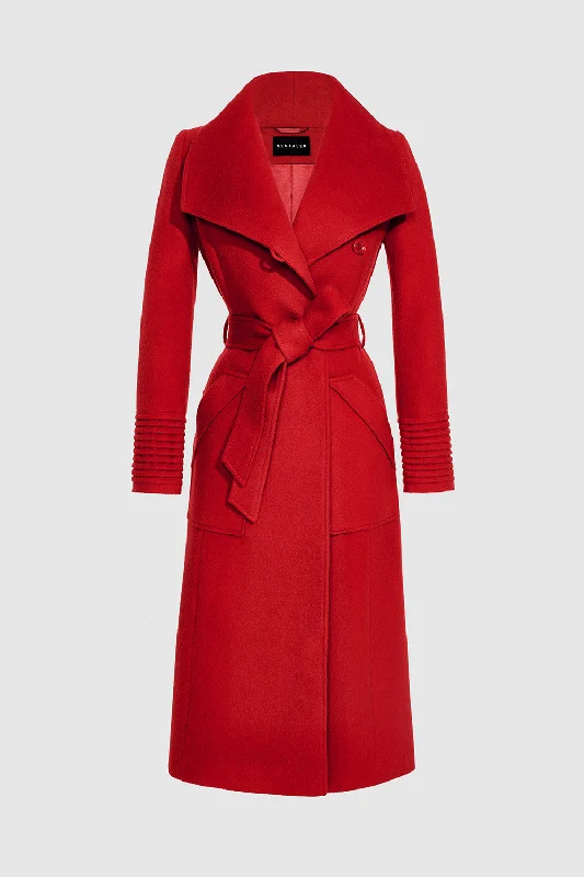 Trendy Casuals Baby Alpaca Long Wide Collar Wrap Coat