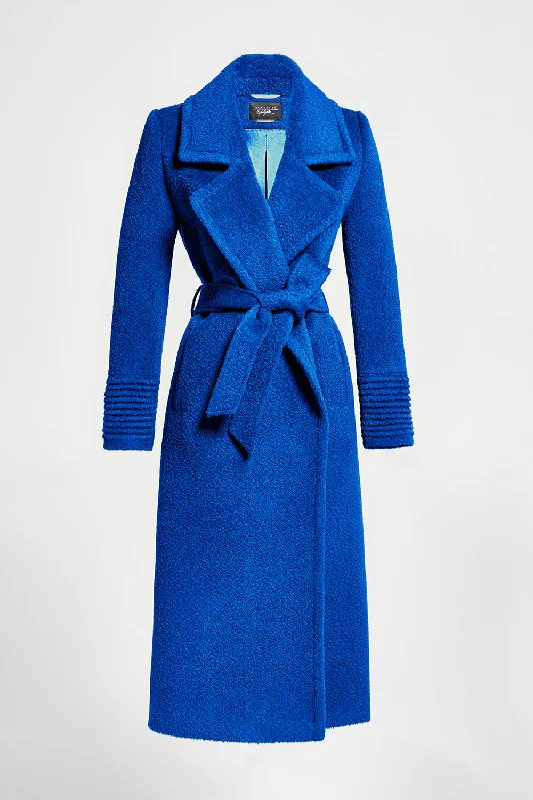 Everyday Style Bouclé Alpaca Long Notched Collar Wrap Coat