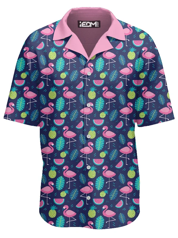 Warm Wear Neon Flamingos Lounge Shirt