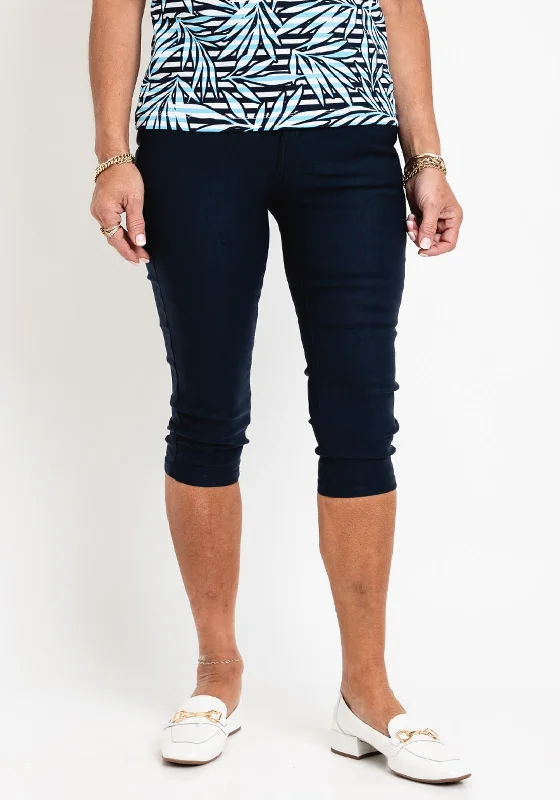 Comfy Chic Fransa High Waist Capri Jeans, Navy