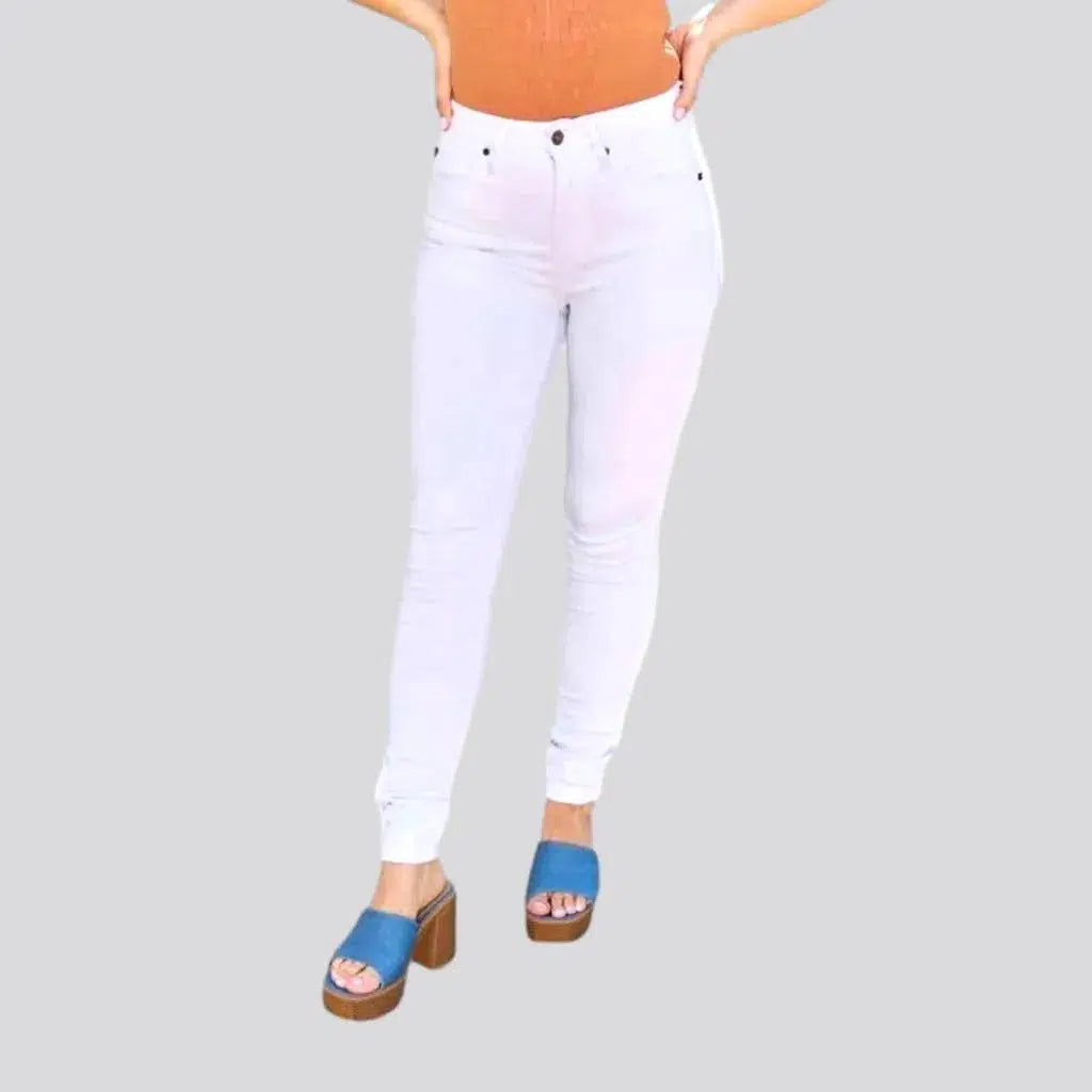 Comfortable Jackets White skinny jeans
 for ladies