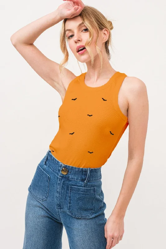 Everyday Comfort And The Why Bat Embroidered Ribbed Tank