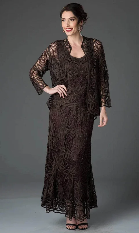 Smart Comfort Wear Soulmates D9122 - Flower Lace Crochet Three Pieces Evening Gown