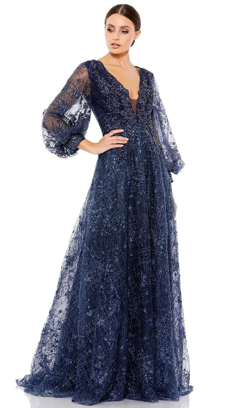 Smart Casuals Mac Duggal 20283 - Long Sleeves Plunging V-neck Long Gown