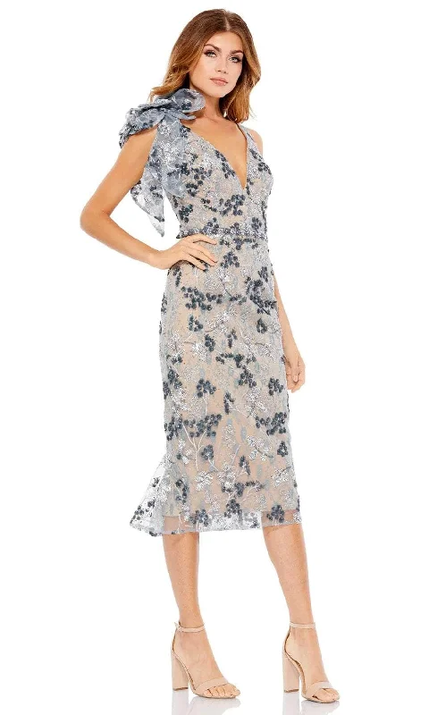 Relaxed Dresses Mac Duggal A79337 - Floral Trumpet Cocktail Dress