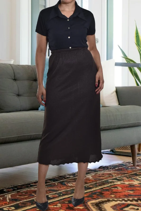 Soft Textures Dark Brown Waisted Skirt