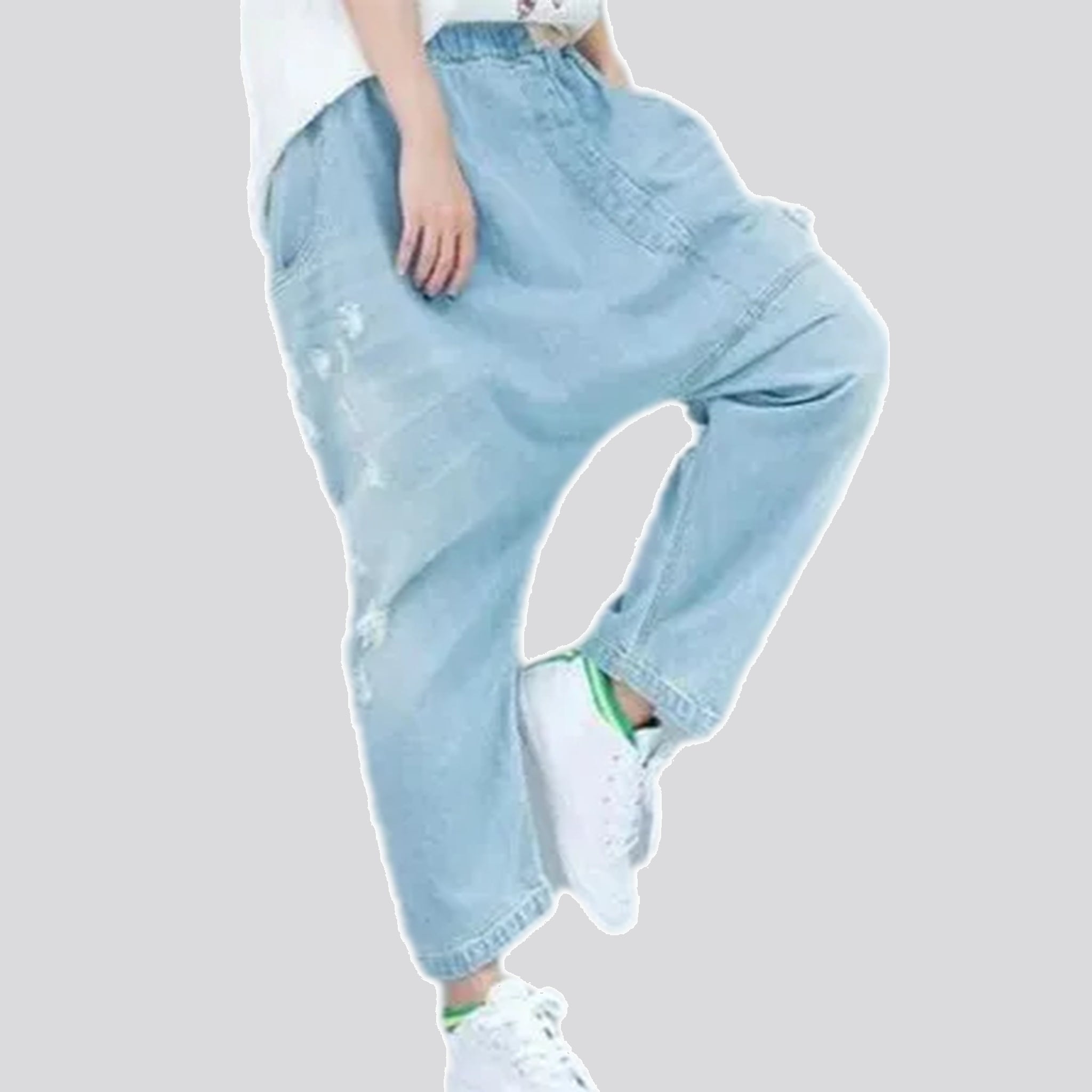 Soft Clothing Cuffed hem light women's jean harem jeans