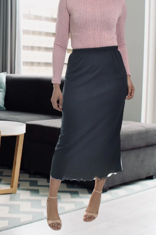 Cozy Dress Black Waisted Skirt