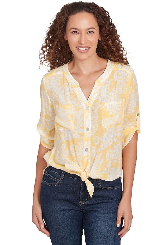 Cozy Dress Monochrome Moment Lemon Paisley Shirt