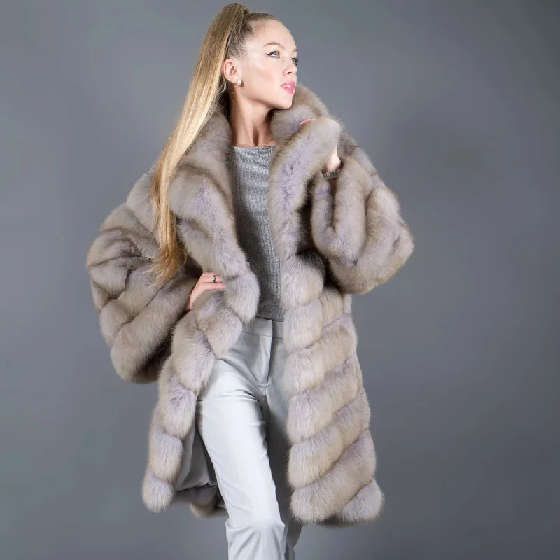 Stylish Jackets Russian Sable Fur Coat Lavanda couture