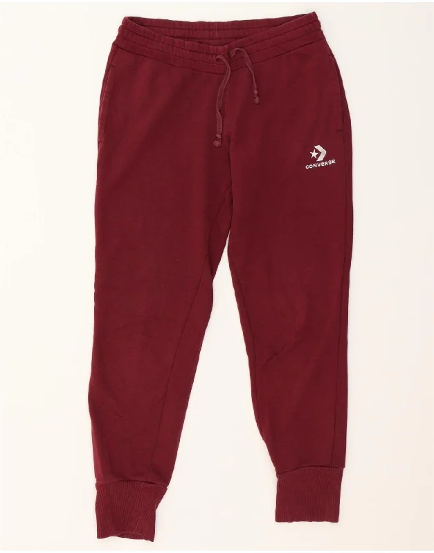 Cozy Outerwear CONVERSE Womens Tracksuit Trousers Joggers UK 14 Medium  Burgundy Cotton
