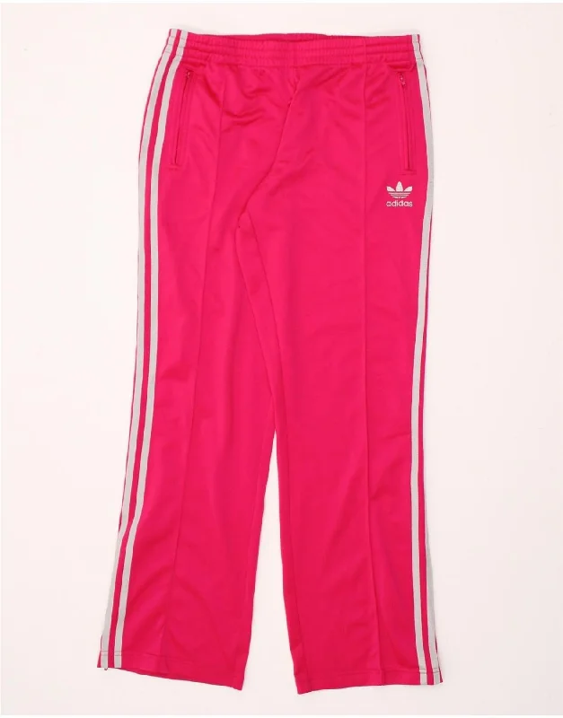 Breathable Comfort ADIDAS Womens Tracksuit Trousers EU 40 Medium Pink Polyester
