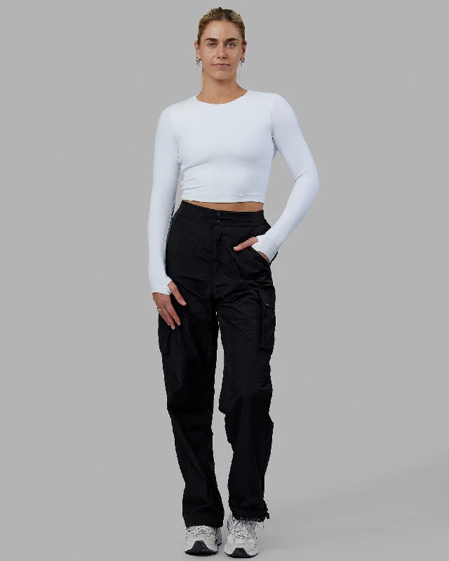 Versatile Comfort Staple Long Sleeve Cropped Tee - White