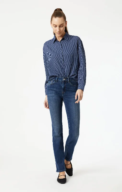 Comfortable Looks KENDRA STRAIGHT LEG JEANS IN INDIGO SUPERSOFT