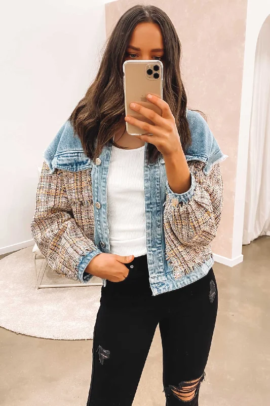 Breathable Style Azarliah Denim Jacket Blue Multi