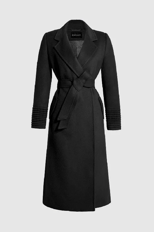 Soft Layers Baby Alpaca Long Notched Collar Wrap Coat