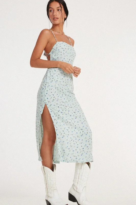 Chic Outfits MOTEL ROCKS NOSITA MIDI DRESS IN PRETTY PETAL GREEN