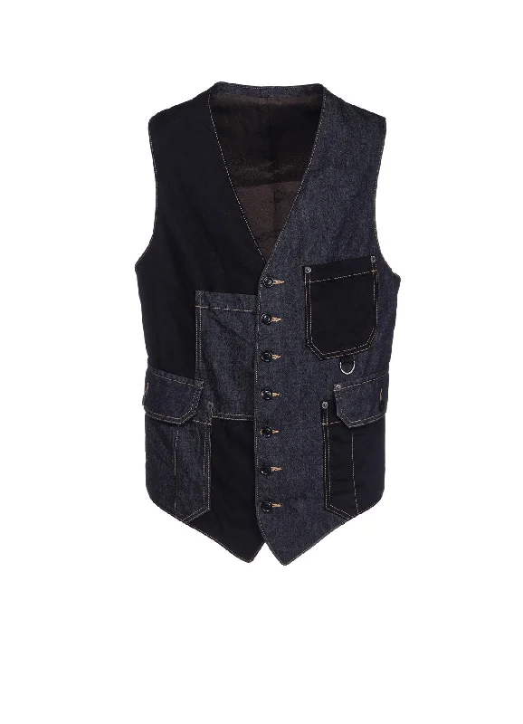 Smart Comfort Wear 7OZ DENIM CRAZY PATCHWORK VEST