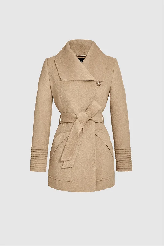 Cozy Footwear Baby Alpaca Cropped Wide Collar Wrap Coat