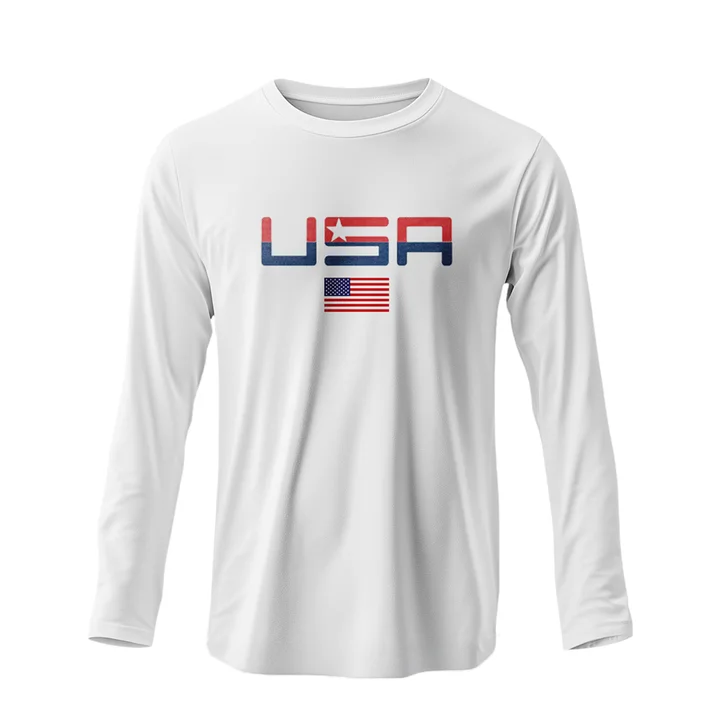 Versatile Casuals Team America Retro White Valuetainment Long Sleeve Shirt