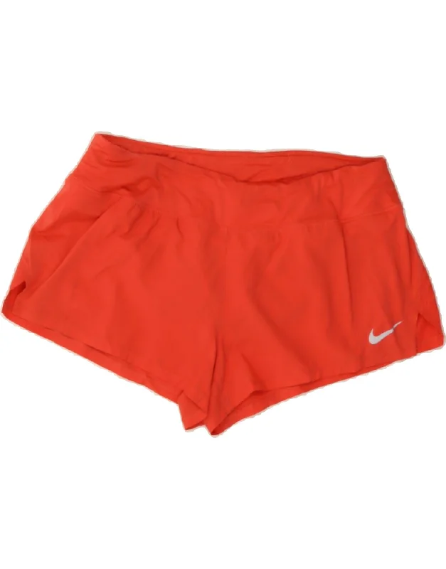 Lounge Chic NIKE Womens Dri Fit Sport Shorts UK 18 XL Orange Polyester