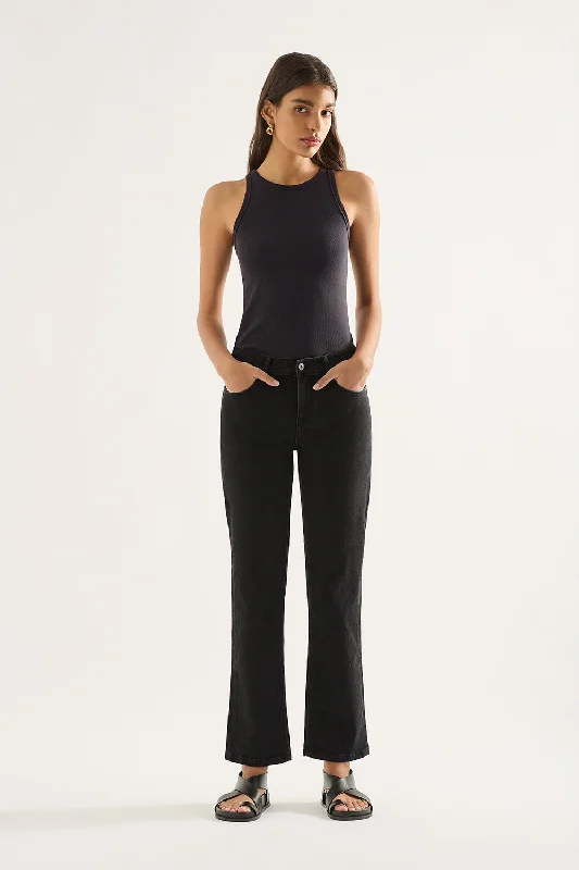 Comfortable Jackets Elise Mid Straight Jean Black