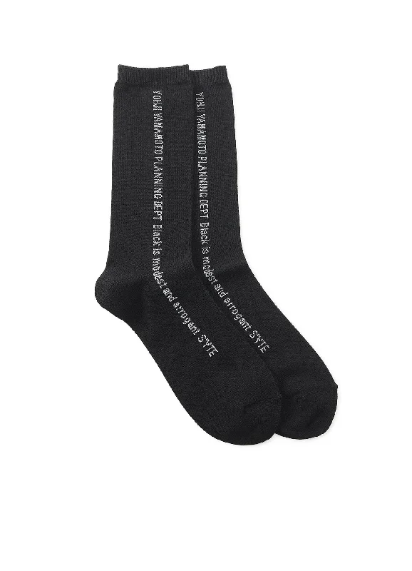 Weekend Comfort COTTON PLAIN STITCH「BLACK IS MODEST」LINE SOCKS