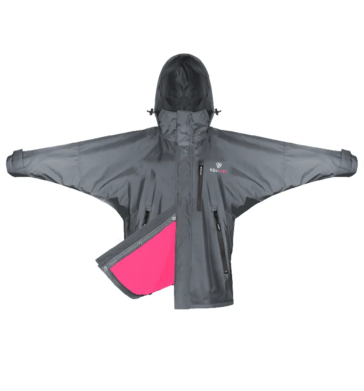 Layered Style Shortie Women's | Thin Fleece | Charcoal/Peacock pink