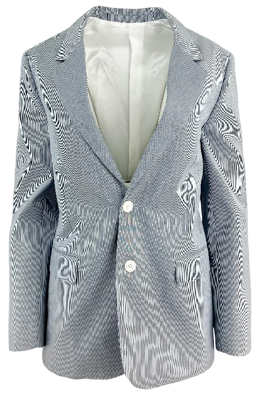 Smart Comfort Wear Celine Jude Striped Jacket in White/Navy