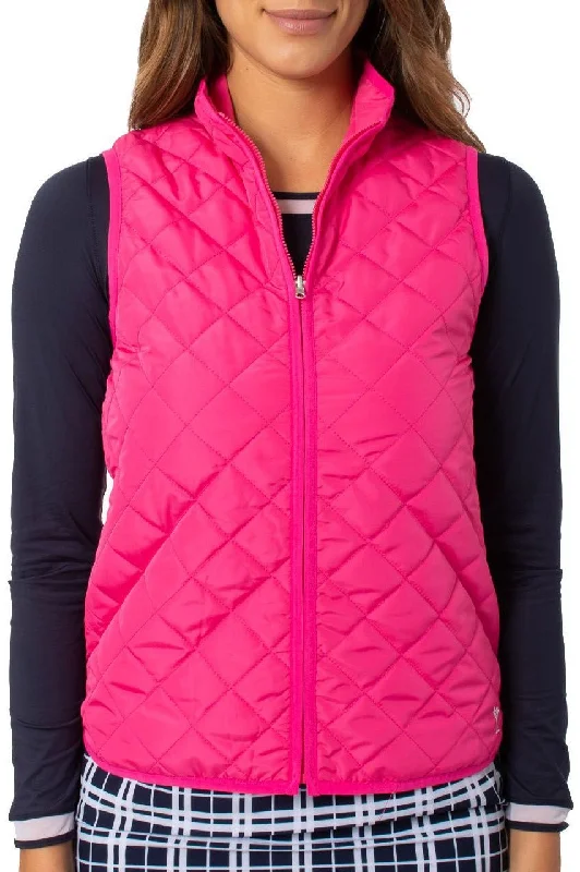 Layered Comfort Hot Pink Quilted Wind Vest