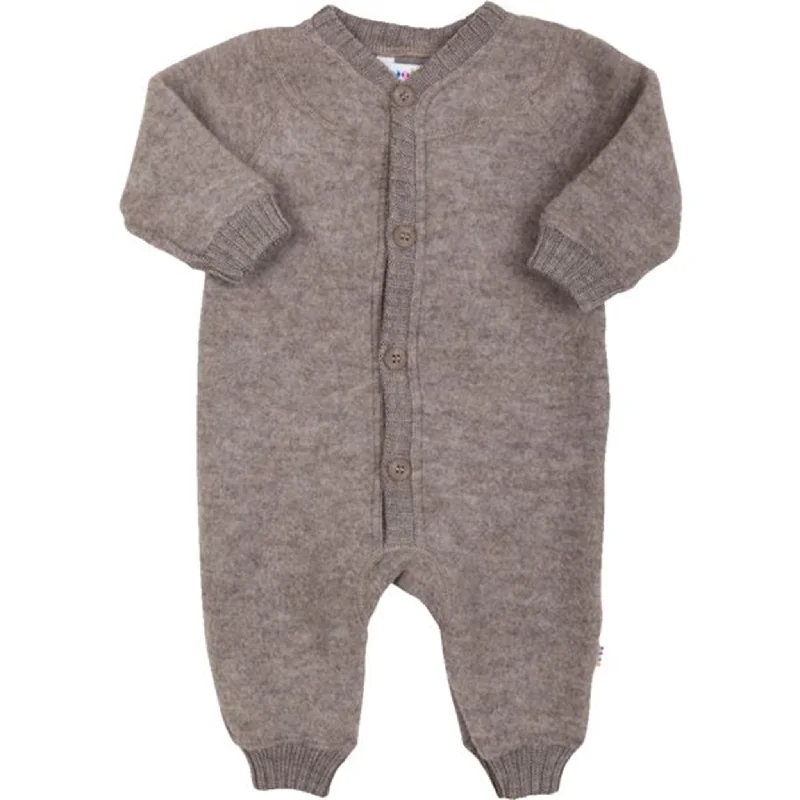 Easy Comfort Style Joha Sesame Melange Wool Jumpsuit