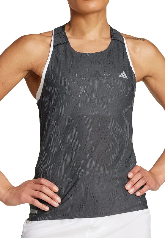 Chic Outfits adidas Ultimate HEAT.RDY Engineered Womens Running Vest Tank Top - Grey