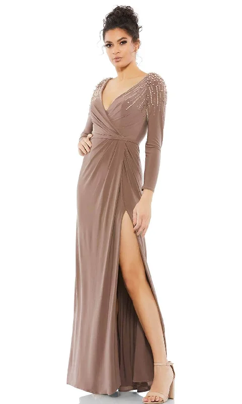 Fashion Comfort Mac Duggal 55715 - Long Sleeved Embellished Jersey Dress