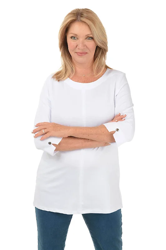 Relaxed Chic Petite Button Sleeve Knit Tunic