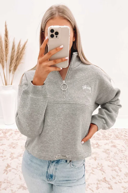 Chic Outfits Stock 1/4 Zip Fleece Grey Marle