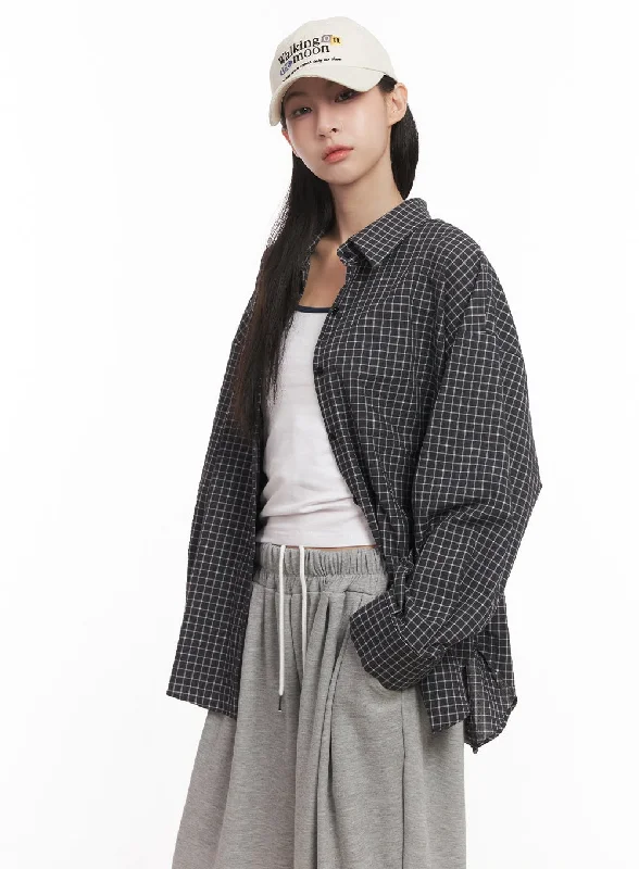 Smart Casuals Checkered Oversized Button-Up Shirt CM517