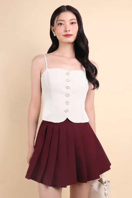 Relaxed Fit Wear CAMU PLEATED SKIRT IN WINE