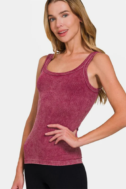 Soft Style Zenana Ribbed Scoop Neck Tank