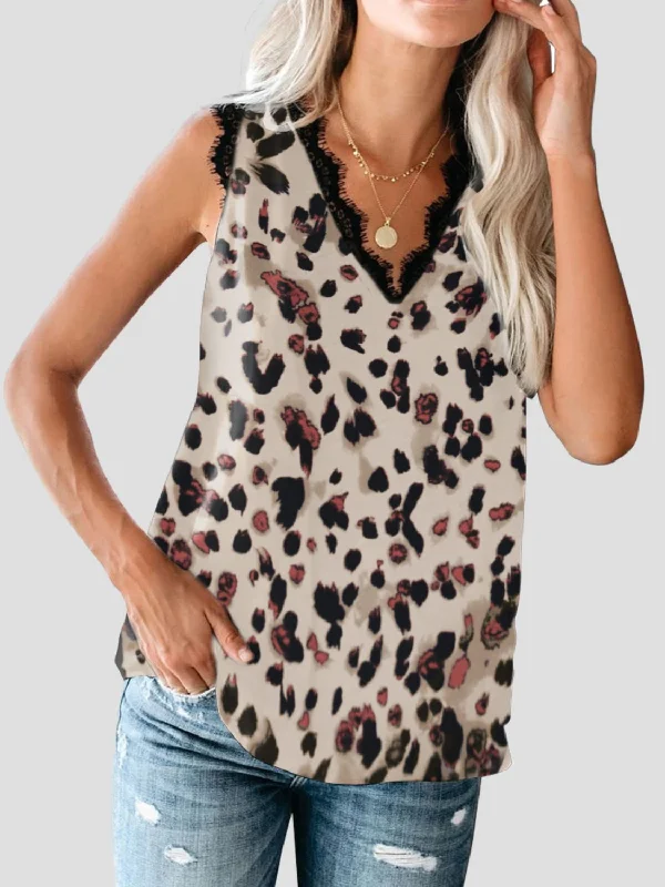 Easy-to-Wear Lace Detail V-Neck Tank