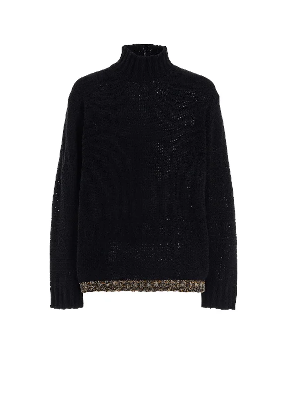 Easy Chic BULKY WOOL LYNX HIGH NECK KNIT