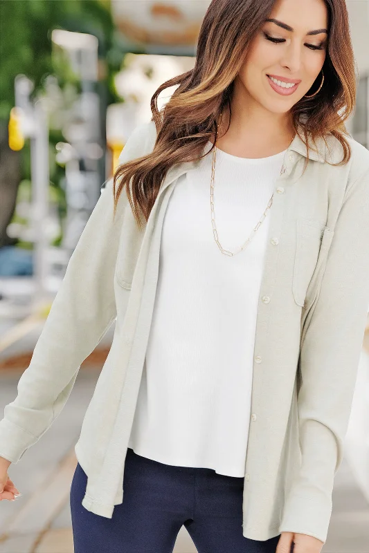 Weekend Wear Simple Marled Shacket