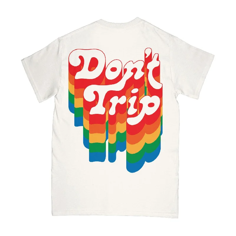 All-Day Wear Free and Easy 3D Don't Trip Drip White T-Shirt