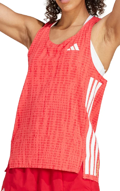 Elegant Wear adidas Adizero Womens Running Vest Tank Top - Red
