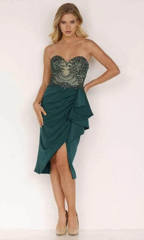 Relaxed Fashion Terani Couture 2221C0353 - Sweetheart Side Peplum Cocktail Dress