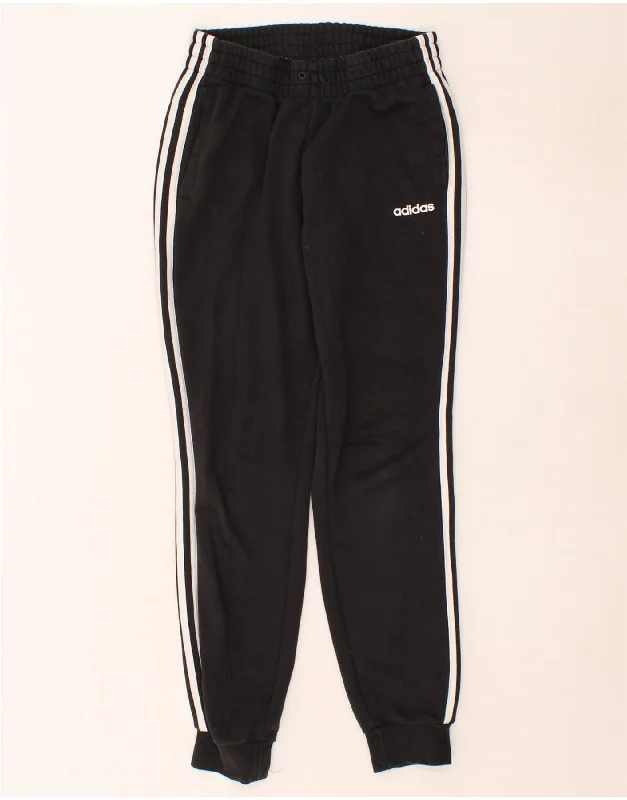 Comfy Chic ADIDAS Womens Tracksuit Trousers Joggers UK 8/10 Small  Black Cotton